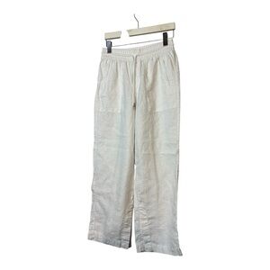 Athleta Retreat 100% Linen white High Rise Wide Leg Pant women’s size S
